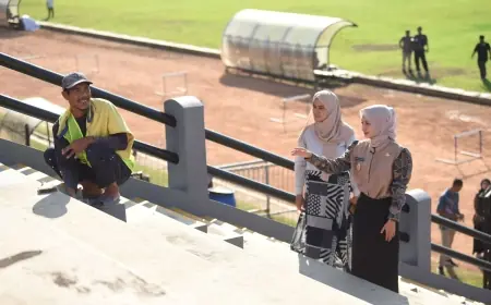 Tinjau Renovasi Stadion Brawijaya, Vinanda Ingin Persik Tetap Berkandang di Kota Kediri