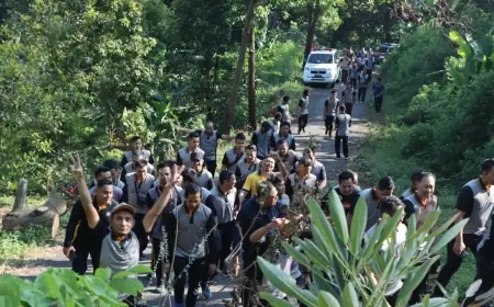 Puluhan Polisi di Nganjuk Tempuh Rute Jalan Sehat Sepanjang 3 Km