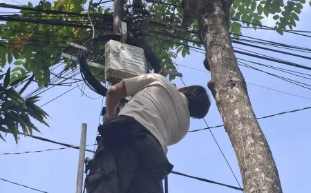 Abaikan Aturan Perizinan, Kabel Fiber Optik WiFi di Kota Blitar Diputus