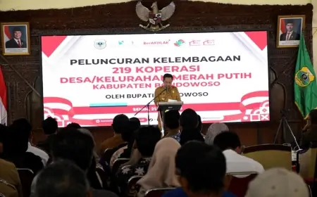 Serentak, Bupati Bondowoso Resmikan 219 Koperasi Desa Merah Putih