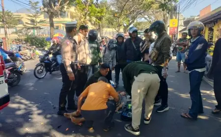 Kurang Berhati-hati, Tiga Mahasiswa Terlibat Kecelakaan di Desa Beji Kota Batu
