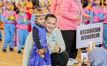Semarak Hari Anak Nasional, Bupati Pasuruan dan Bunda PAUD Ajak Siswa TK Senam Gembira