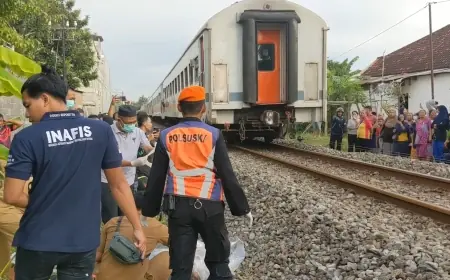 Nenek Lansia Tewas Diduga Tersambar Kereta Api Malabar di Tulungagung