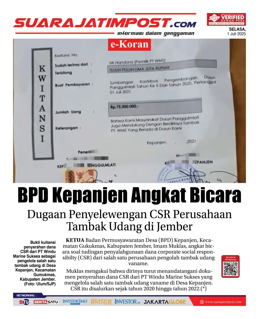 eKoran, Edisi Selasa, 1 Juli 2025