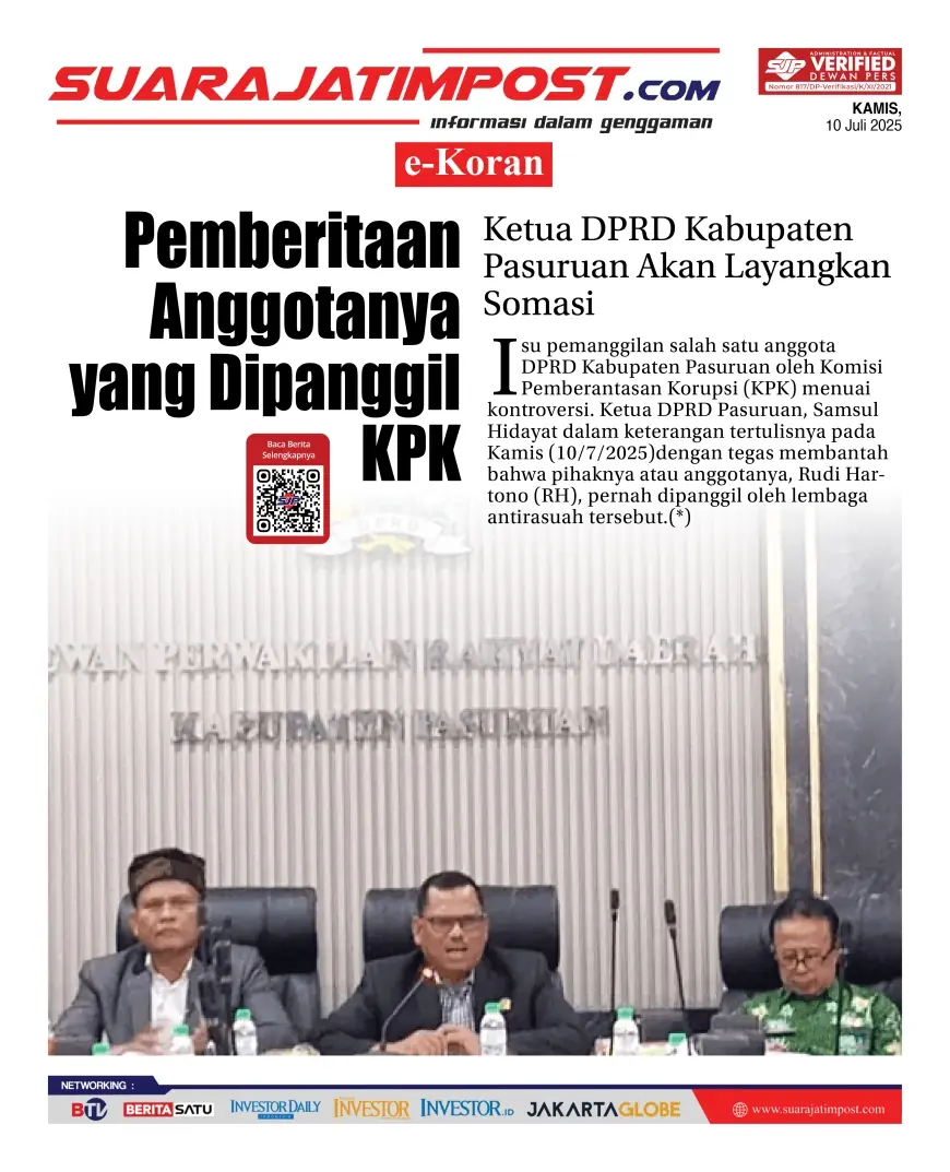 eKoran, Edisi Kamis, 10 Juli 2025