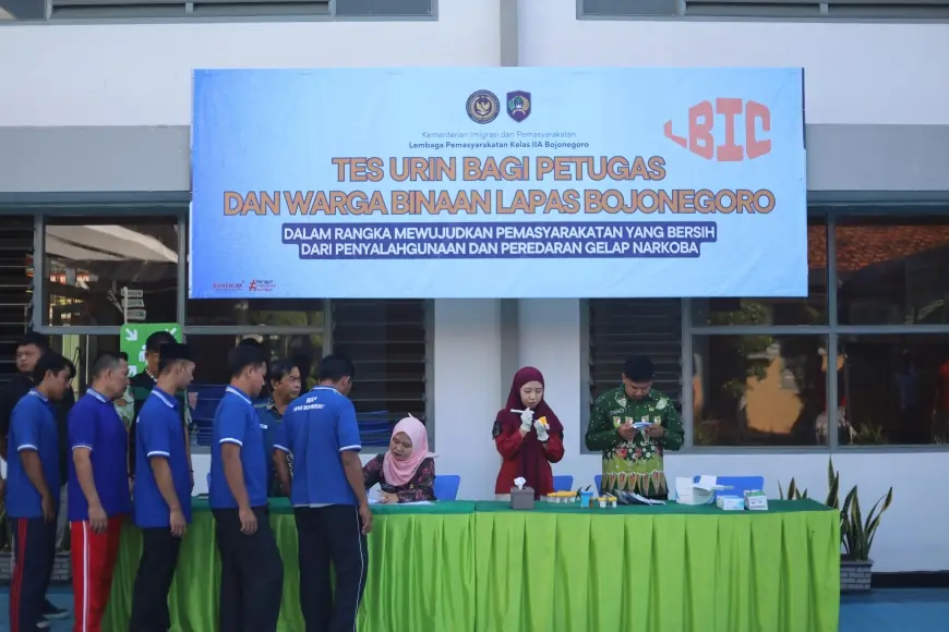 Lapas Bojonegoro Gelar Tes Urine, Pegawai dan WBP Dinyatakan Bersih dari Narkoba