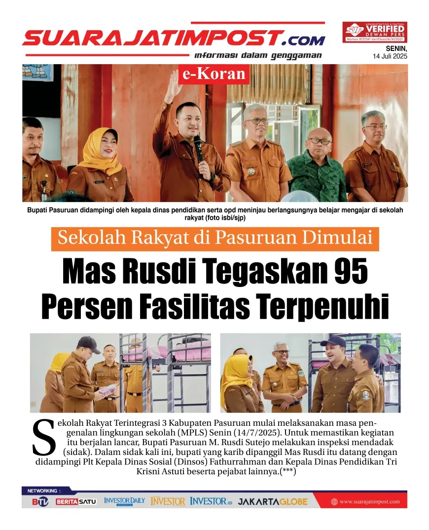 eKoran, Edisi Senin, 14 Juli 2025