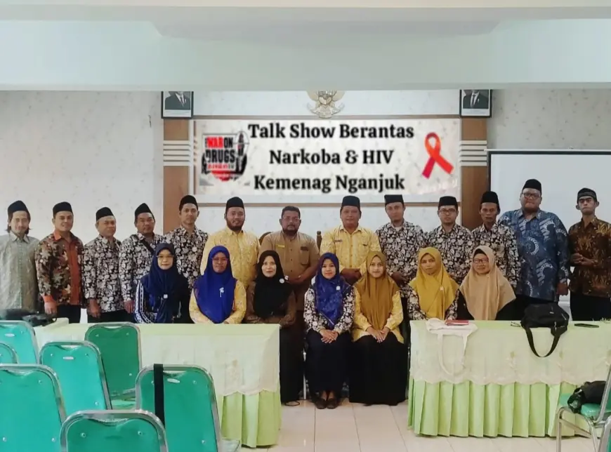 Talk Show Berantas Narkoba dan HIV, LRPPN-Bhayangkara Indonesia DPD Nganjuk Gandeng 20 Penyuluh Kemenag