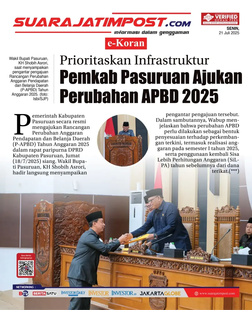 eKoran, Edisi Senin, 21 Juli 2025