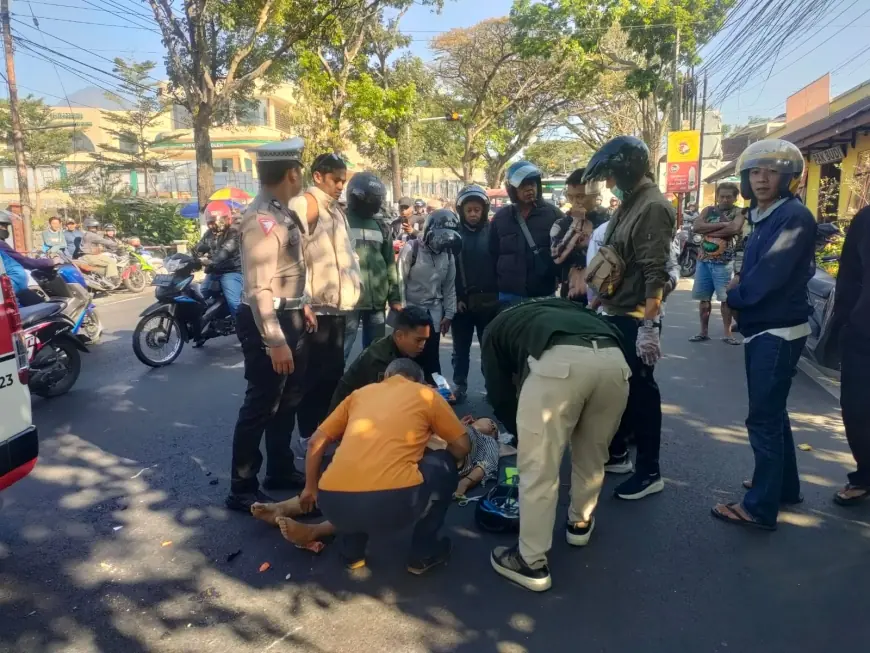 Kurang Berhati-hati, Tiga Mahasiswa Terlibat Kecelakaan di Desa Beji Kota Batu