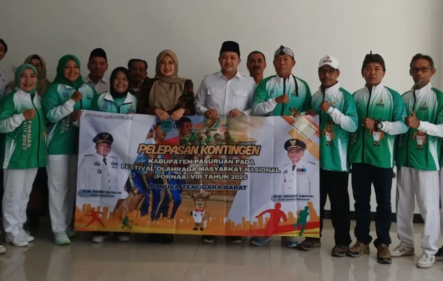 Bupati Pasuruan Berangkatkan Kontingen KORMI, Mas Rusdi Berpesan Tetap Optimistis untuk Menjadi Jawara