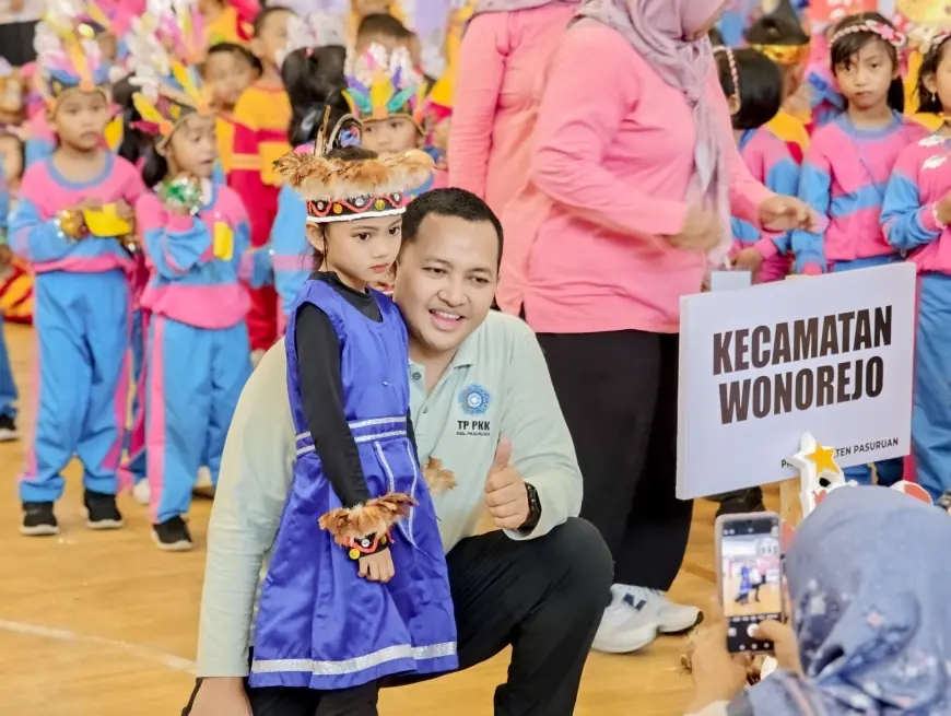 Semarak Hari Anak Nasional, Bupati Pasuruan dan Bunda PAUD Ajak Siswa TK Senam Gembira