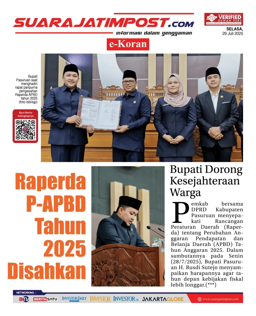 eKoran, Edisi Selasa, 29 Juli 2025