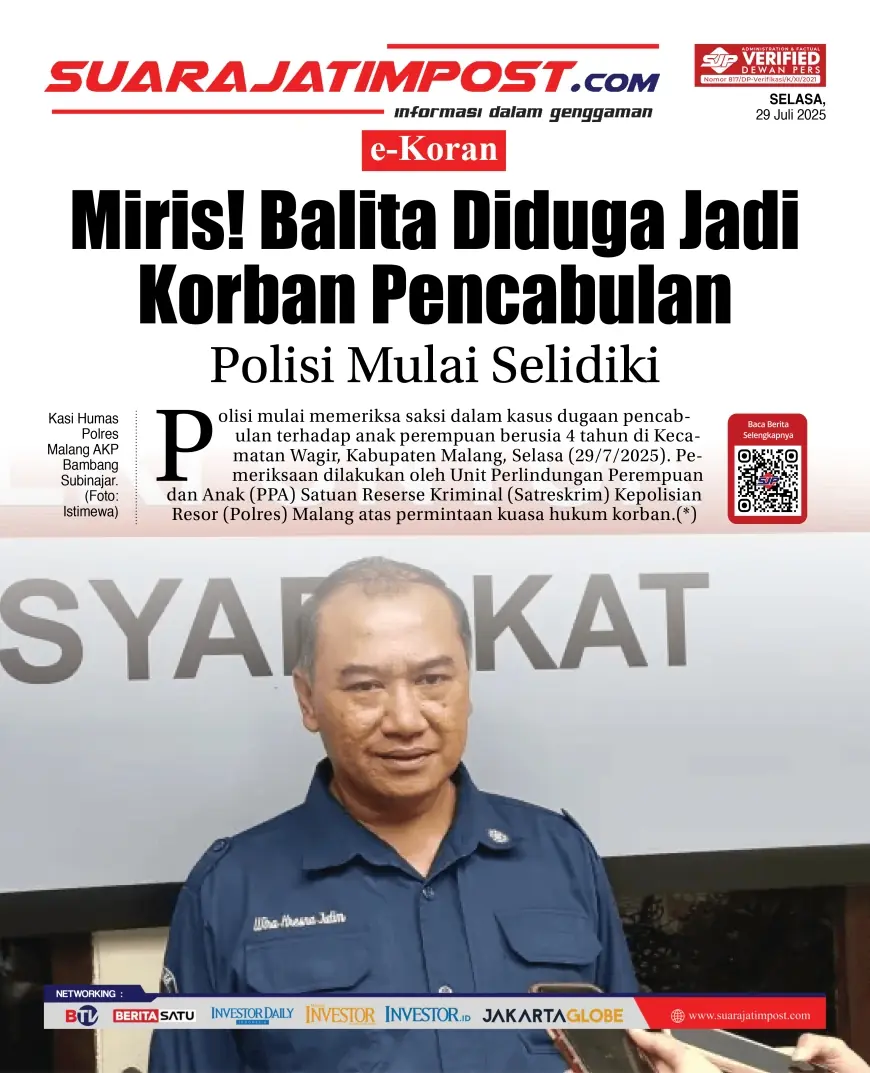 eKoran, Edisi Selasa, 29 Juli 2025
