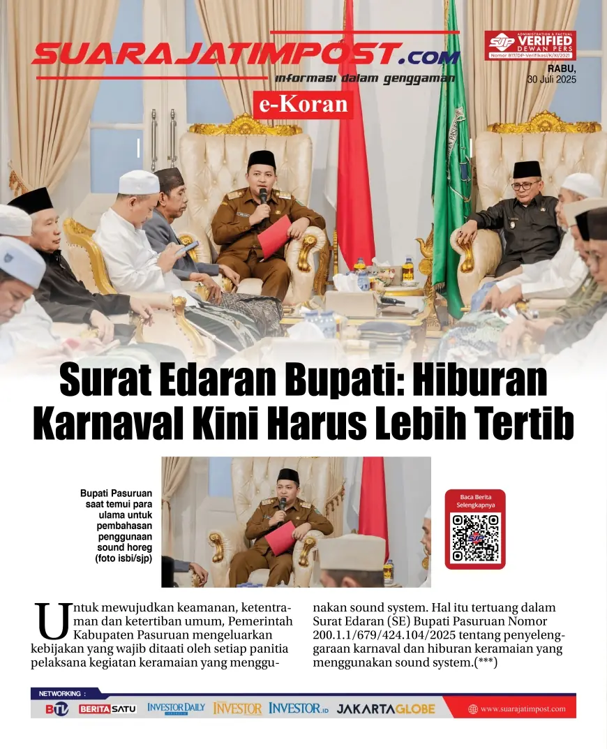 eKoran, Edisi Rabu, 30 Juli 2025