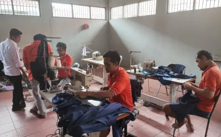 Warga Binaan Lapas Tulungagung Produksi Celemek untuk Program MBG