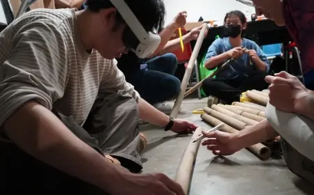 Manfaatkan Teknologi AR: Mahasiswa 2 Negara Ungkap Potensi Arsitektur Berkelanjutan dengan Rakit Bambu Kinetik