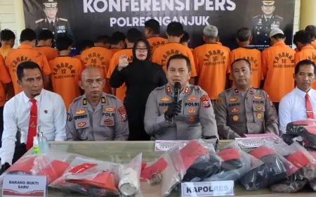 Dalam Sepekan, Polisi Nganjuk Ungkap 35 Kasus dan Amankan 53 Tersangka