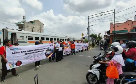 Tekan Angka Kecelakaan di Perlintasan Kereta Api, KAI Kampanye Keselamatan di 80 Titik Sepanjang Madiun-Blitar