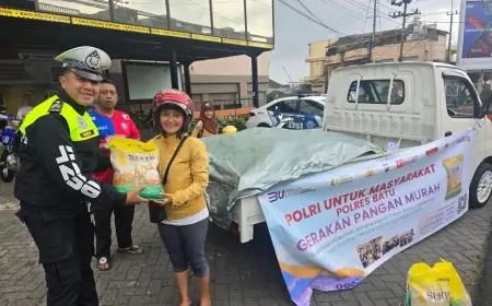 Warga Kota Batu Serbu Gerakan Pangan Murah Satlantas, 805 Kilogram Beras Ludes Terjual dalam Hitungan Hari
