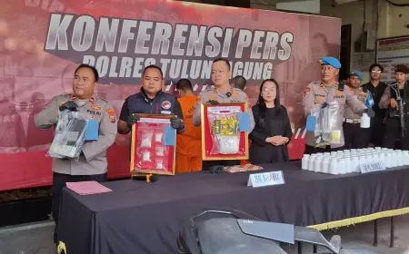 Polisi Bongkar Rekor Peredaran Sabu 1,2 Kg di Tulungagung, Diduga Jaringan Internasional