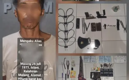 Polisi Tangkap Residivis Spesialis Rumah Kosong Bersenpi Rakitan di Tulungagung