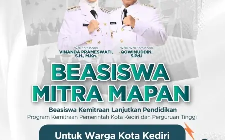 Pemkot Kediri Buka Beasiswa Mitra Mapan, Ajak Warga Raih Pendidikan Tinggi