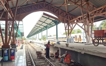 Pastikan Keamanan dan Mempermudah  Penumpang KA, Stasiun Blitar Bangun Fasilitas Pendukung