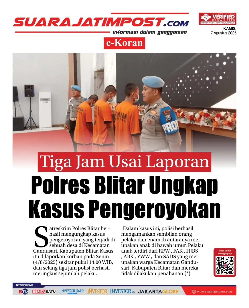 eKoran, Edisi Kamis, 7 Agustus 2025