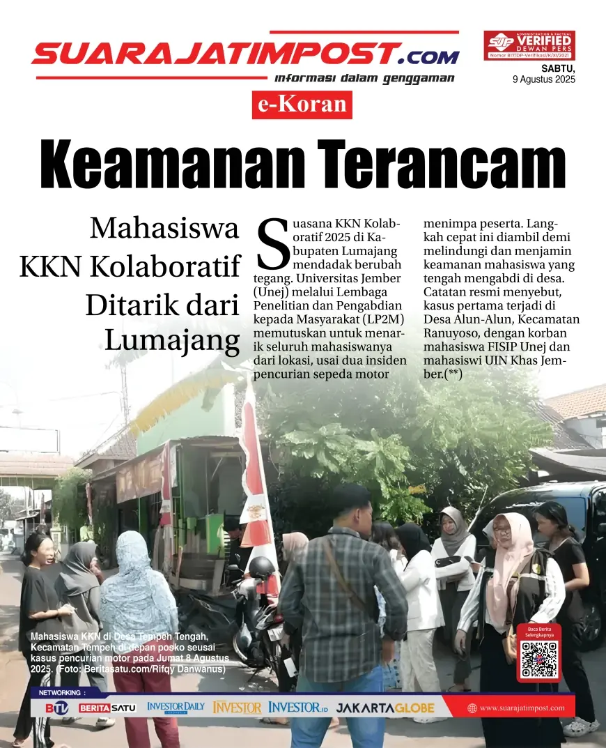 eKoran, Edisi Sabtu, 9 Agustus 2025