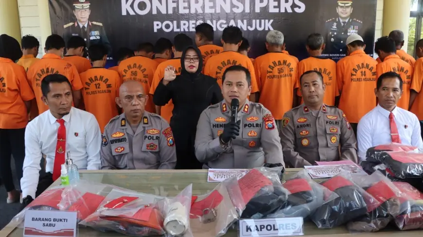 Dalam Sepekan, Polisi Nganjuk Ungkap 35 Kasus dan Amankan 53 Tersangka
