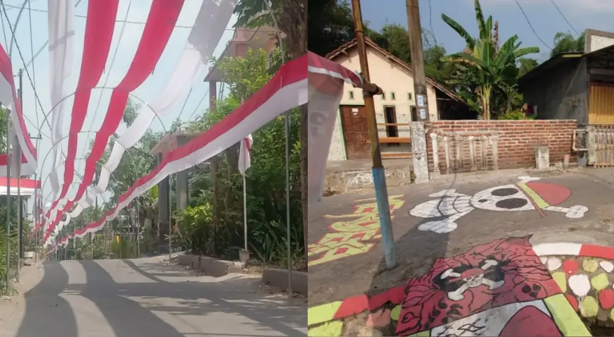 Semarak HUT RI di Mojokerto: Bendera 600 Meter dan Mural One Piece Jadi Sorotan