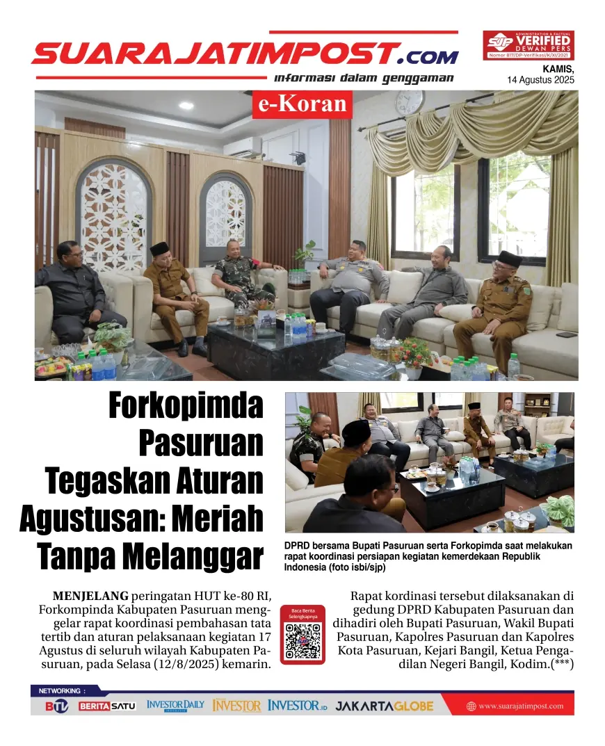 eKoran, Edisi Kamis, 14 Agustus 2025