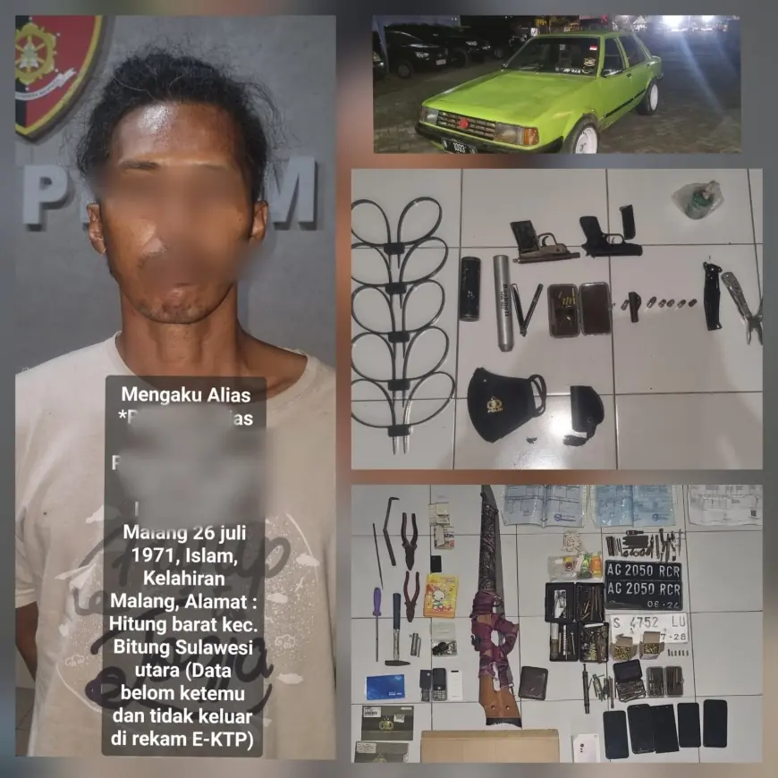 Polisi Tangkap Residivis Spesialis Rumah Kosong Bersenpi Rakitan di Tulungagung
