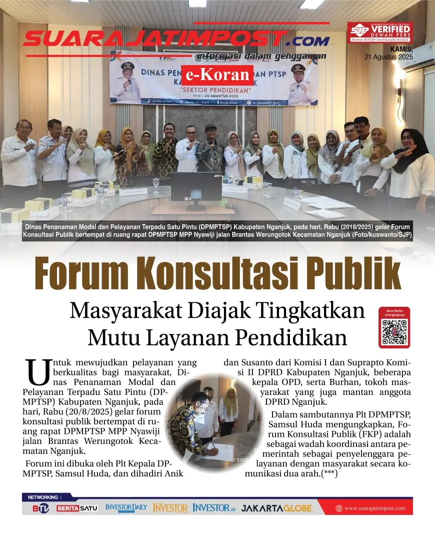 eKoran, Edisi Kamis, 21 Agustus 2025