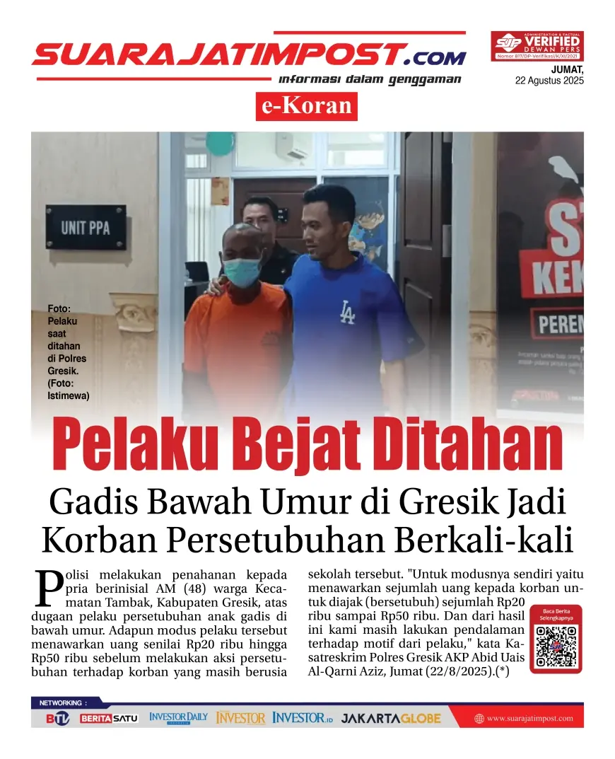 eKoran, Edisi Jumat, 22 Agustus 2025