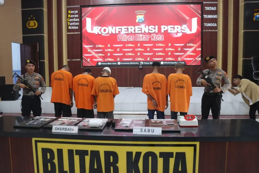 Jaringan Narkoba Lintas Daerah Terbongkar, 5 Tersangka Ditangkap di Blitar dan Tulungagung