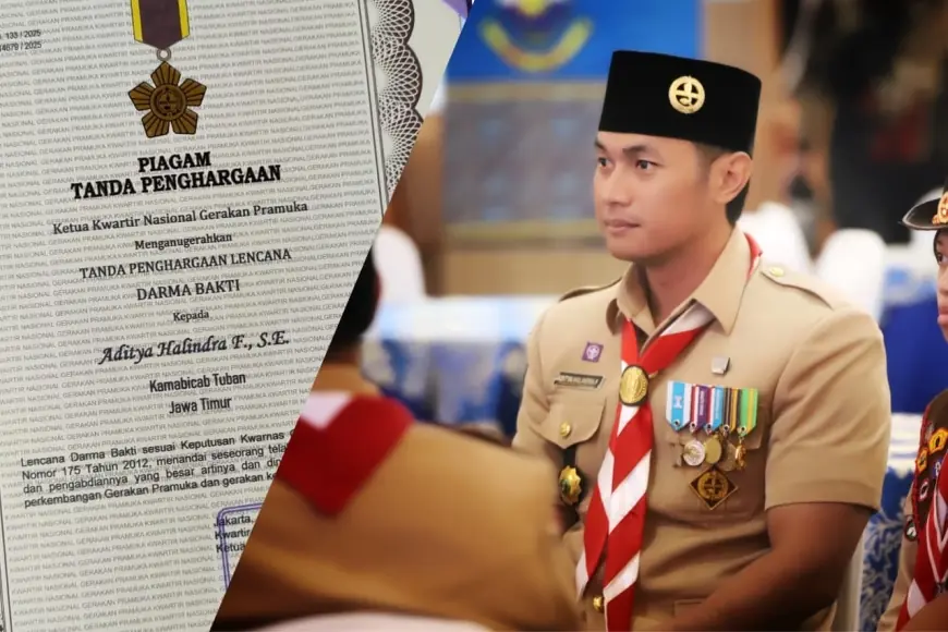 Bupati Tuban Terima Penghargaan Lencana Darma Bakti dari Kwarnas Gerakan Pramuka