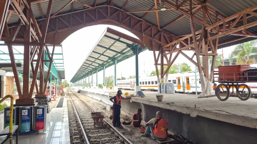 Pastikan Keamanan dan Mempermudah  Penumpang KA, Stasiun Blitar Bangun Fasilitas Pendukung
