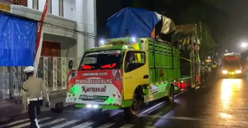 Karnaval di Desa Kedawung Blitar, 15 Truk Digiring ke Kantor Polisi