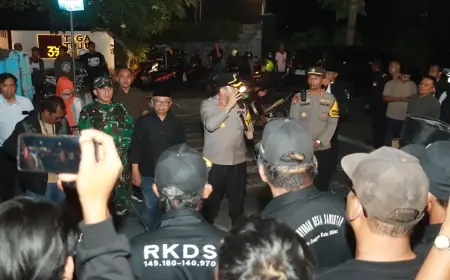 Aparat Gelar Patroli Skala Besar Pasca Kerusuhan di Blitar