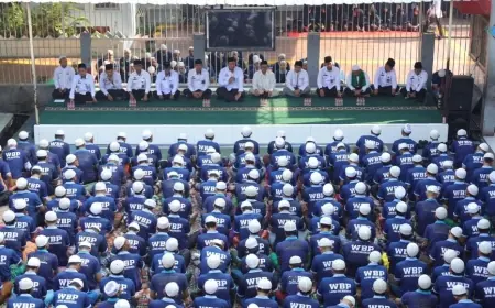 Ratusan Warga Lapas Mojokerto Gelar Doa Bersama untuk Perdamaian Bangsa