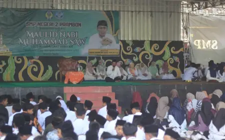 SMP Negeri 2 Prambon Nganjuk Gelar  Maulid Nabi dengan Selawat Bersama