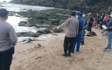 Sesosok Mayat Mr X Ditemukan di Pinggir Pantai Pangi Blitar, Sidik Jarinya tak Terdeteksi