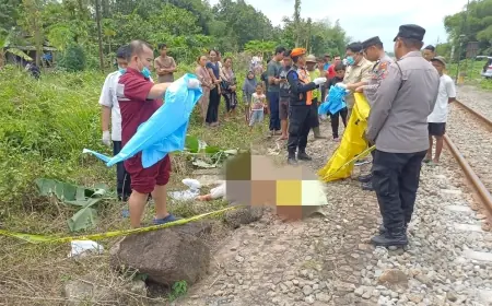 Tragis, Perempuan Muda Blitar Nekat Menabrakkan Diri ke Kereta Api di Perlintasan Srengat