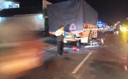 Mahasiswi di Tulungagung Tewas Tabrak Truk Parkir di Ngantru