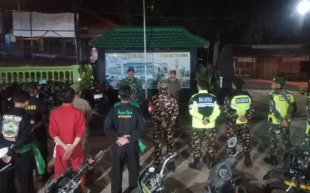 Kolaborasi TNI, Ansor dan Elemen Masyarakat Gelar Patroli Gabungan Antisipasi Kenakalan Remaja