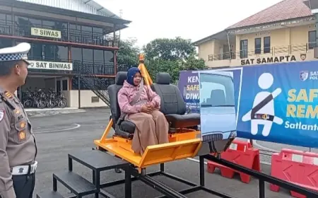 Satlantas Polres Blitar Kenalkan Alat Peraga Sabuk Keselamatan, Upaya Kurangi Risiko Fatalitas Kecelakaan