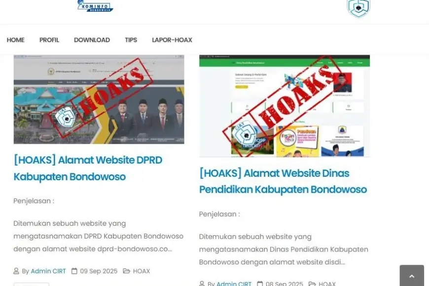 Waspada! Ada Website Palsu Mengatasnamakan DPRD dan Disdik Bondowoso