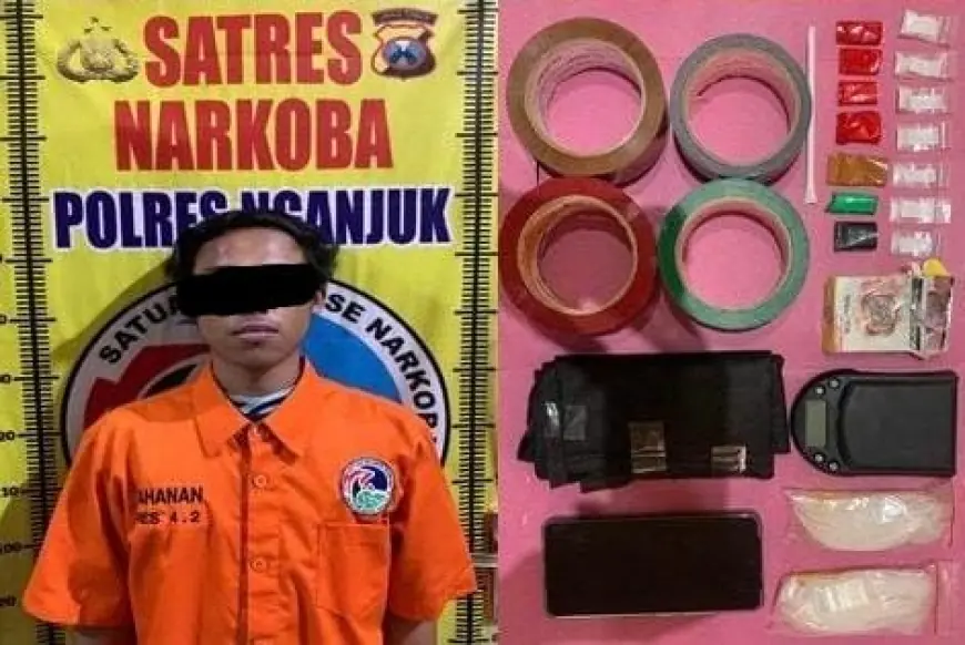 Polisi Ringkus Pemuda Nganjuk, Amankan Sabu Seberat 3,69 gram di Rumahnya